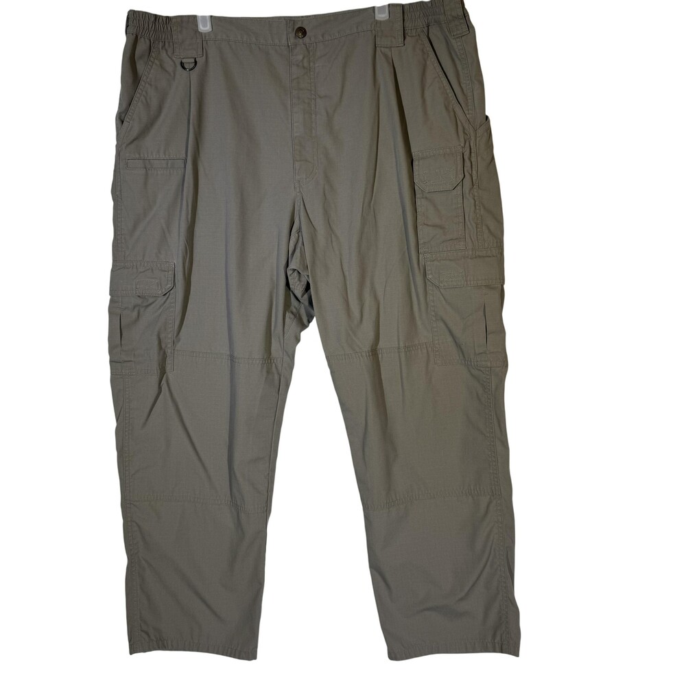 5.11 Tactical Cargo Pants Mens 42x30 Taupe Ripstop Elastic Waist Multi Pocket